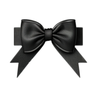 AI generated Black ribbon bow isolated on transparent background png