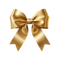 AI generated Golden bow isolated on transparent background png