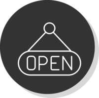 Open Line Grey  Icon vector