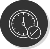 hora administración línea gris icono vector