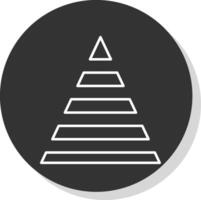 pirámide gráfico línea gris icono vector