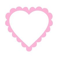 Pink Scalloped Edge Heart Frame vector