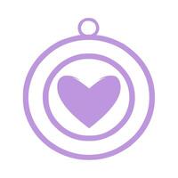 Abstract Violet Heart Locket Icon vector