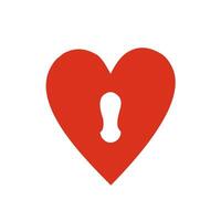 Red Heart With Keyhole Icon vector