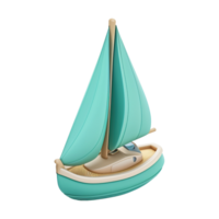 AI generated Sailboat 3d icon isolated on transparent background png