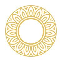 Golden Floral Mandala Style Ornamental Round Frame vector