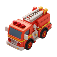 AI generated Fire engine 3d icon on a transparent background png