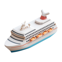 AI generated Cruise ship 3d icon isolated on transparent background png