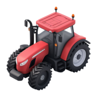 AI generated tractor 3d icon isolated on a transparent background png