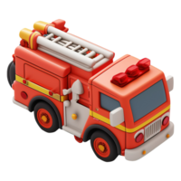 AI generated Fire engine 3d icon on a transparent background png