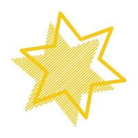 resumen oro estrella marco con diagonal líneas estrella sombra icono vector