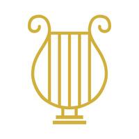 Golden Harp Line Icon vector