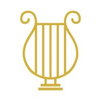 Golden Harp Line Icon vector