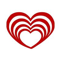 Red Nested Hearts Icon vector