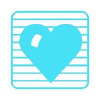 Blue Heart On Line Pattern Icon vector