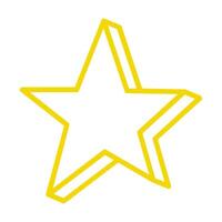 3D Gold Star Line Icon vector