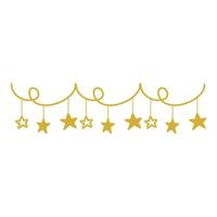 Golden Stars Decorative Garland vector