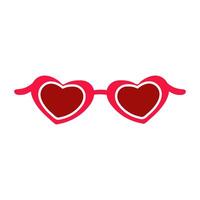 rojo corazón Gafas de sol icono vector