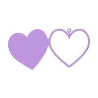 Violet Double Heart Photo Frame Icon vector