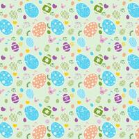 Easter Pattern With Bunnies, Flowers And Easter Eggs. Cute Spring Background vector