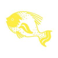 Hand Drawn Golden Fish Icon vector