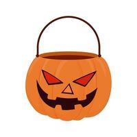 Halloween Pumpkin Cauldron Vector Illustration