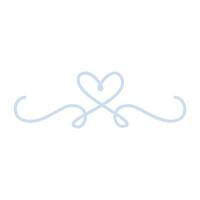 azul diseñador corazón ornamental divisor vector ilustración