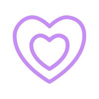 Double Violet Heart Line Icon vector