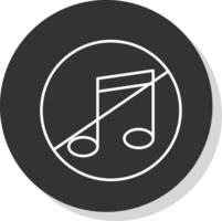 No Music Line Grey  Icon vector