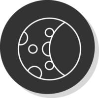 Luna fase línea gris icono vector