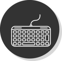 teclado línea gris icono vector