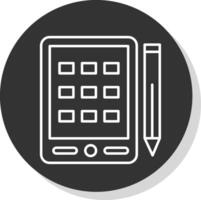 Drawing Tablet Line Grey  Icon vector