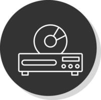 Dvd Player Line Grey  Icon vector