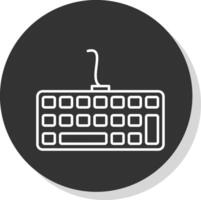 teclado línea gris icono vector