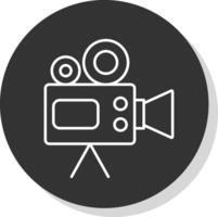 Video Camera Line Grey  Icon vector