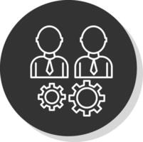 Team Management Line Grey  Icon vector