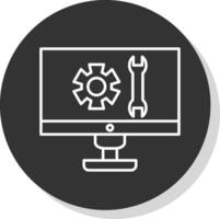 técnico apoyo línea gris icono vector