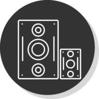 altavoz línea gris icono vector