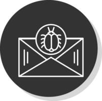 Email Virus Line Grey  Icon vector