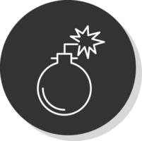 Bomb Line Grey  Icon vector