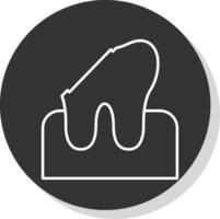 dental caries línea gris icono vector