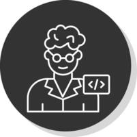 Programmer Line Grey  Icon vector