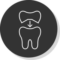 Tooth Cap Line Grey  Icon vector