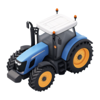 ai généré tracteur 3d icône isolé sur une transparent Contexte png