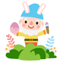 Happy Easter gnomes with bunny rabbit ears, Cute gnomes wearing bunny ears, Easter and spring png