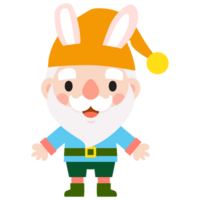 Happy Easter gnomes with bunny rabbit ears, Cute gnomes wearing bunny ears, Easter and spring png