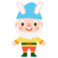 Happy Easter gnomes with bunny rabbit ears, Cute gnomes wearing bunny ears, Easter and spring png