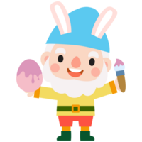 Happy Easter gnomes with bunny rabbit ears, Cute gnomes wearing bunny ears, Easter and spring png