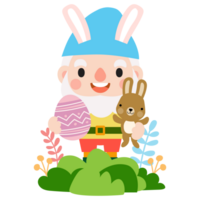 Happy Easter gnomes with bunny rabbit ears, Cute gnomes wearing bunny ears, Easter and spring png