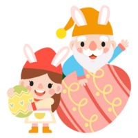 Happy Easter gnomes with bunny rabbit ears, Cute gnomes wearing bunny ears, Easter and spring, png